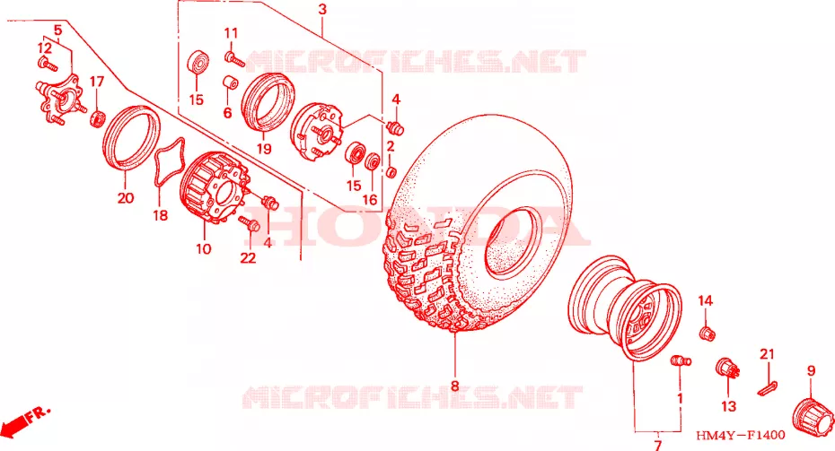 ROUE AVANT Honda ATV 300 FOURTRAX 2000  TRX300FWY