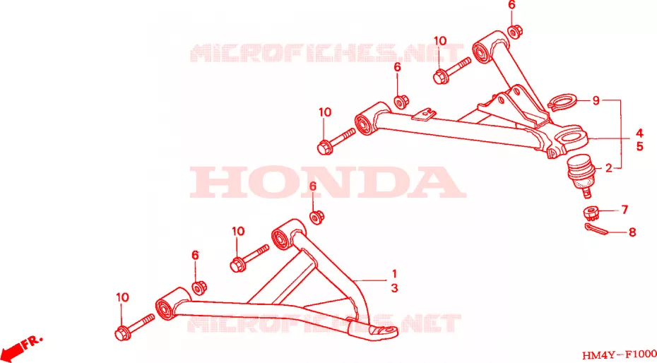 TRIANGLES AVANT Honda ATV 300 FOURTRAX 2000  TRX300Y