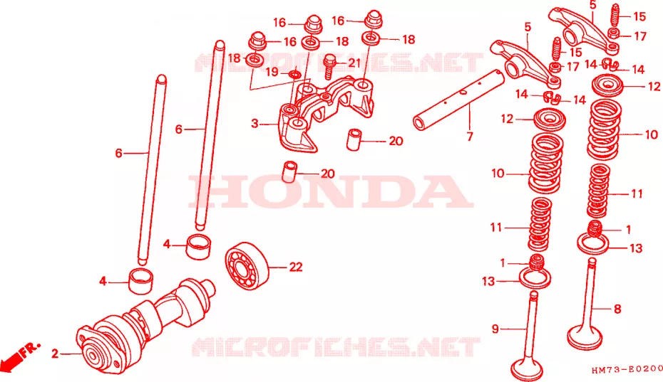 ARBRE A CAMES Honda ATV 400 FOURTRAX 2001  TRX400FW1