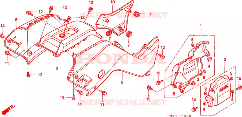 CARENAGE ARRIERE Honda ATV 400 FOURTRAX 2002  TRX400FW2