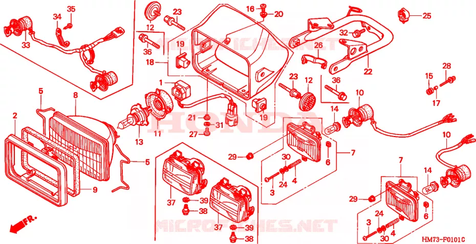 PROJECTEUR(2) Honda ATV 400 FOURTRAX 1998  TRX400FWW