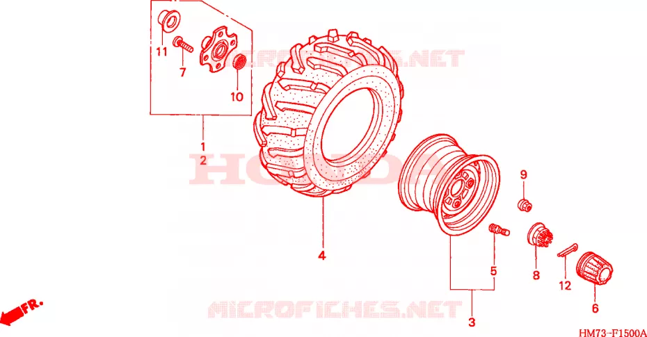 ROUE ARRIERE Honda ATV 400 FOURTRAX 2001  TRX400FW1