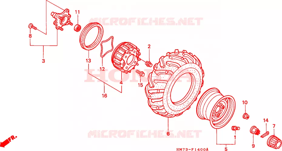 ROUE AVANT Honda ATV 400 FOURTRAX 2001  TRX400FW1