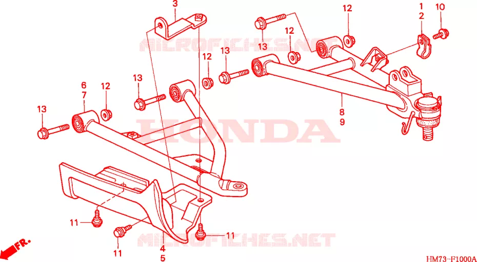 TRIANGLES AVANT Honda ATV 400 FOURTRAX 2002  TRX400FW2