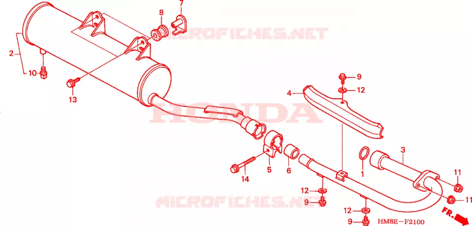 SILENCIEUX D'ECHAPPEMENT Honda ATV 250 FOURTRAX 2005  TRX250TM5