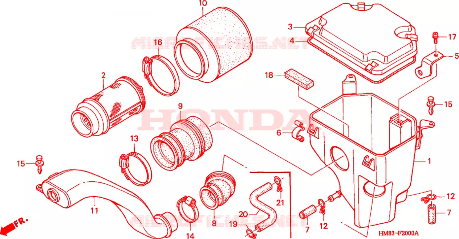 FILTRE A AIR Honda ATV 250 FOURTRAX 1997  TRX250V