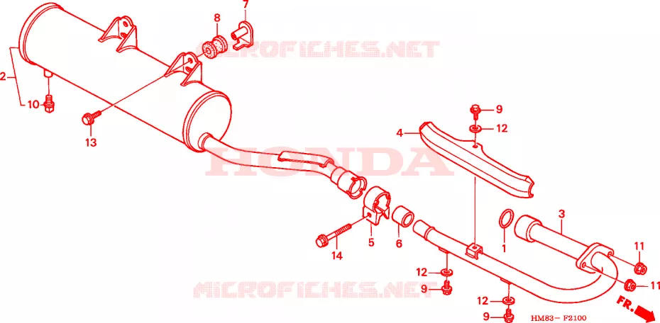 SILENCIEUX D'ECHAPPEMENT Honda ATV 250 FOURTRAX 1999  TRX250X