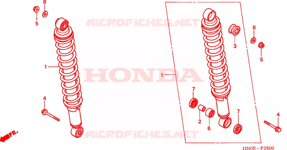 AMORTISSEUR ARRIERE Honda ATV 450 FOURTRAX 2002  TRX450FM2