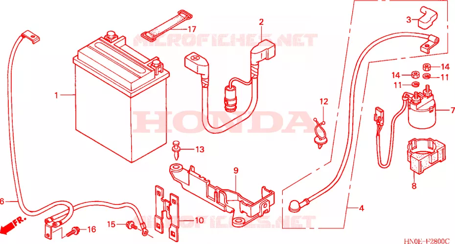 BATTERIE Honda ATV 450 FOURTRAX 2003  TRX450FM3