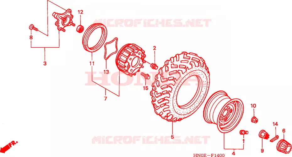ROUE AVANT Honda ATV 450 FOURTRAX 2003  TRX450FM3