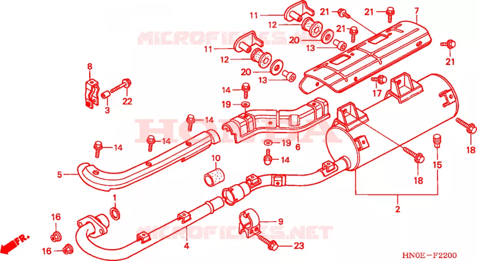 SILENCIEUX D'ECHAPPEMENT Honda ATV 450 FOURTRAX 2004  TRX450FM4