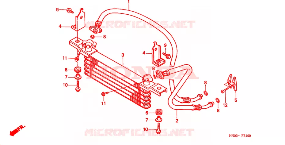 RADIATEUR D'HUILE Honda ATV 450 FOURTRAX 2000  TRX450SY