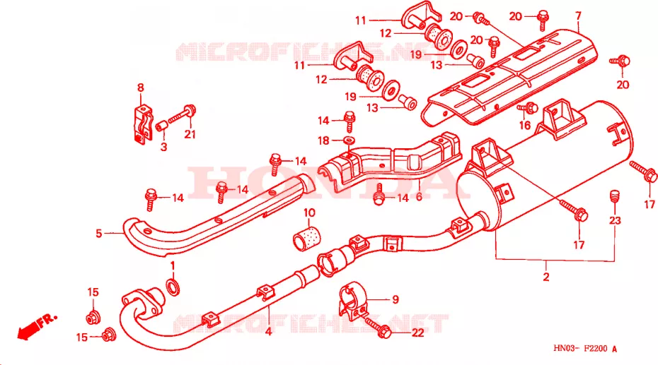 SILENCIEUX D'ECHAPPEMENT Honda ATV 450 FOURTRAX 1998  TRX450SW
