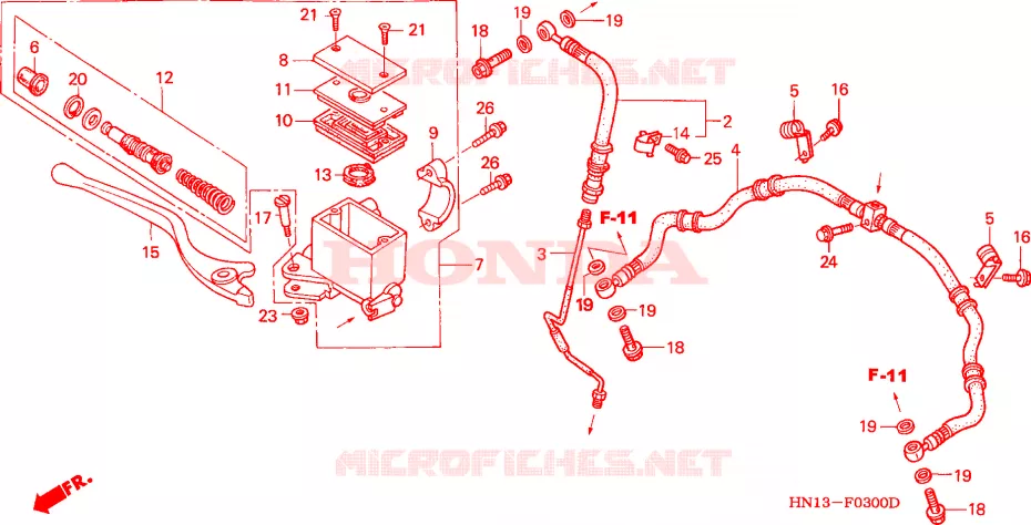 MAITRE-CYLINDRE FREIN AV.(TRX400EXX-4) Honda ATV 400 FOURTRAX 2002  TRX400EX2