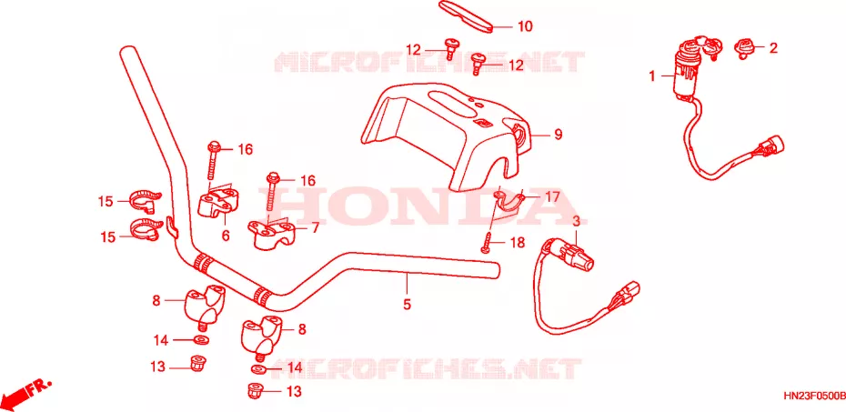 GUIDON Honda ATV 500 FOURTRAX 2005  TRX500FA5
