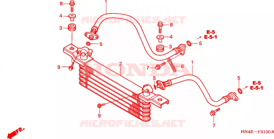 RADIATEUR D'HUILE Honda ATV 350 FOURTRAX 2002  TRX350TM2