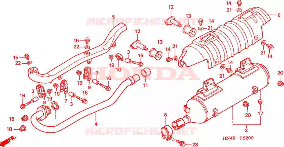 SILENCIEUX D'ECHAPPEMENT Honda ATV 350 FOURTRAX 2002  TRX350FE2