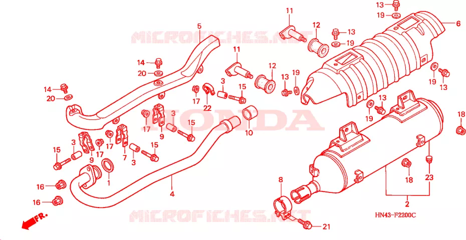 SILENCIEUX D'ECHAPPEMENT Honda ATV 350 FOURTRAX 2001  TRX350FM1