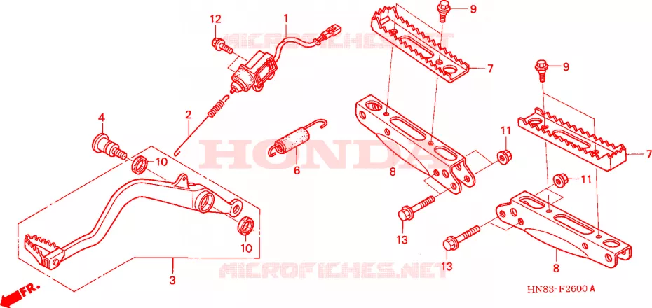 REPOSE PIED Honda ATV 650 FOURTRAX 2005  TRX650FA5