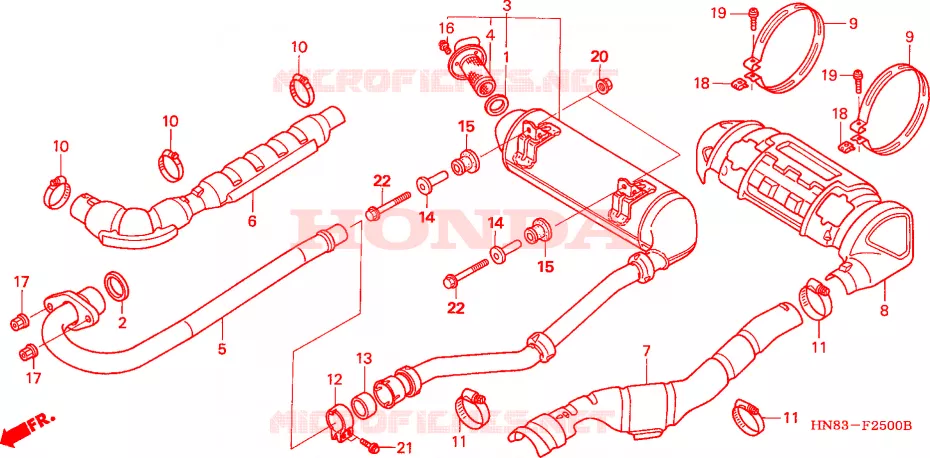 SILENCIEUX D'ECHAPPEMENT Honda ATV 650 FOURTRAX 2005  TRX650FA5