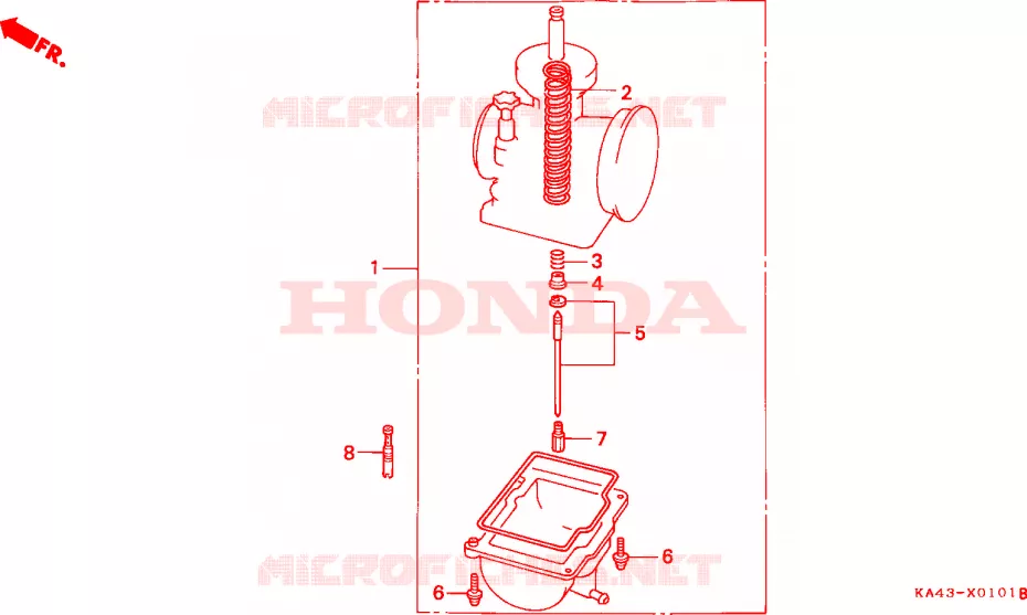 CARBURATEUR NECESSAIRE PIECES OPTION(2) Honda MOTO 250 CR 1986  CR250RG