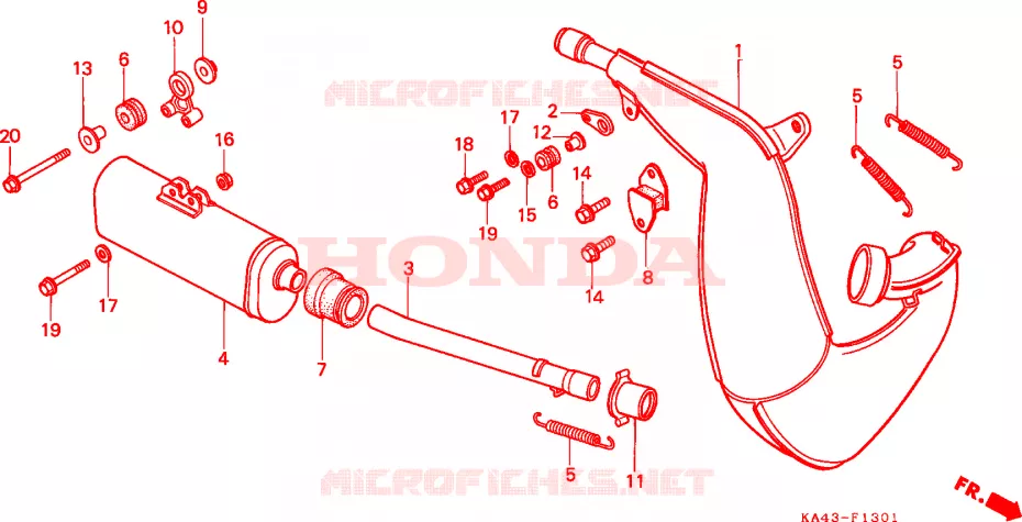 CHAMBRE D'EXPANSION(2) Honda MOTO 250 CR 1985  CR250RF_J