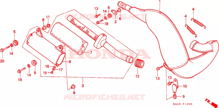 CHAMBRE D'EXPANSION(6) Honda MOTO 250 CR 1989  CR250RK