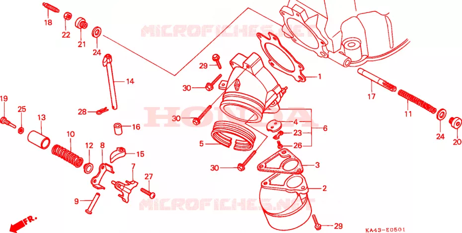 COLLECTEUR D'ECHAPPEMENT(2) Honda MOTO 250 CR 1985  CR250RF