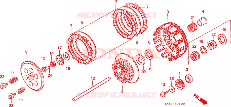 EMBRAYAGE Honda MOTO 250 CR 1985  CR250RF
