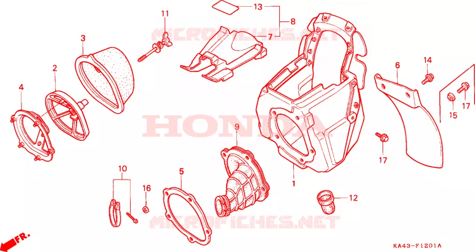 FILTRE A AIR(2) Honda MOTO 250 CR 1986  CR250RG