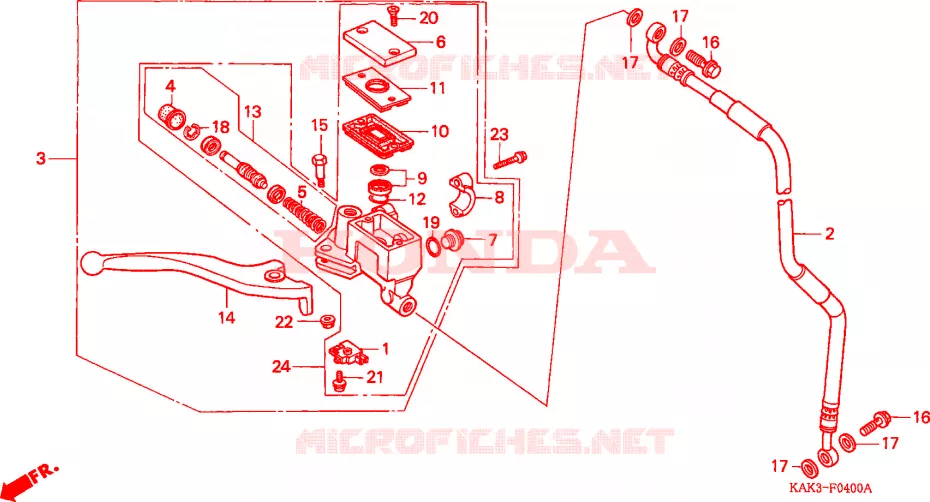 MAITRE CYLINDRE DE FREIN AVANT Honda MOTO 125 CRM 1992  CRM125RM