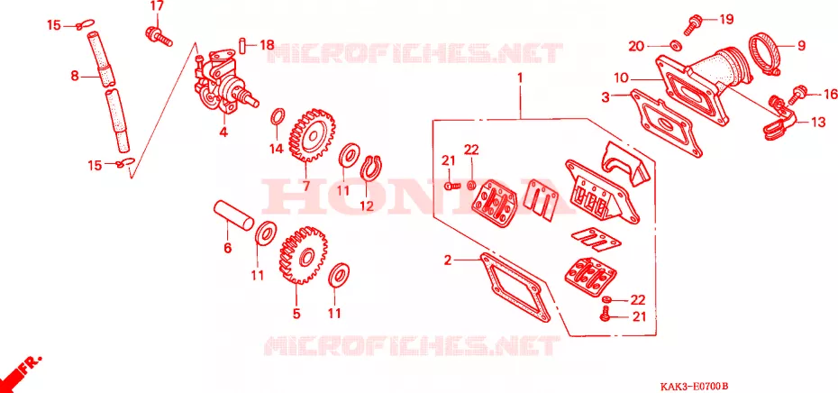 POMPE A HUILE - BOITE A CLAPETS Honda MOTO 125 CRM 1996  CRM125RR