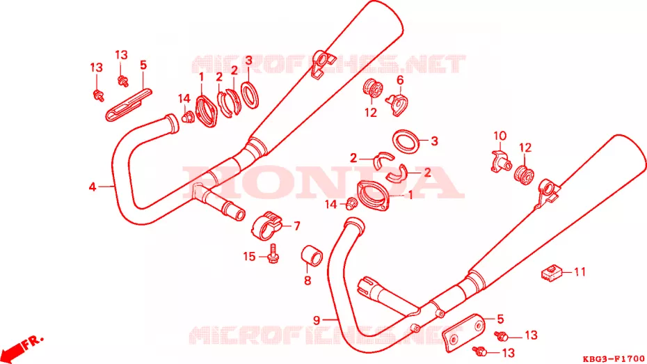 SILENCIEUX D'ECHAPPEMENT Honda MOTO 250 CB 2000  CB250Y