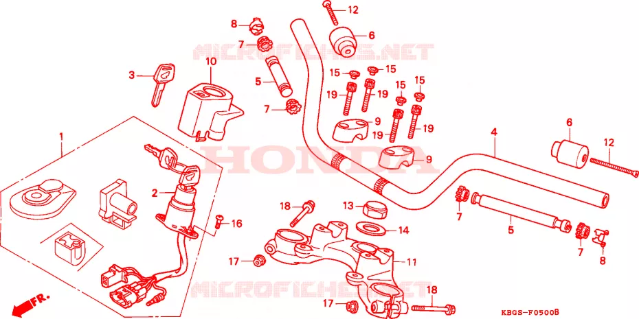 GUIDON - TE DE FOURCHE Honda MOTO 250 CB 2000  CB250Y