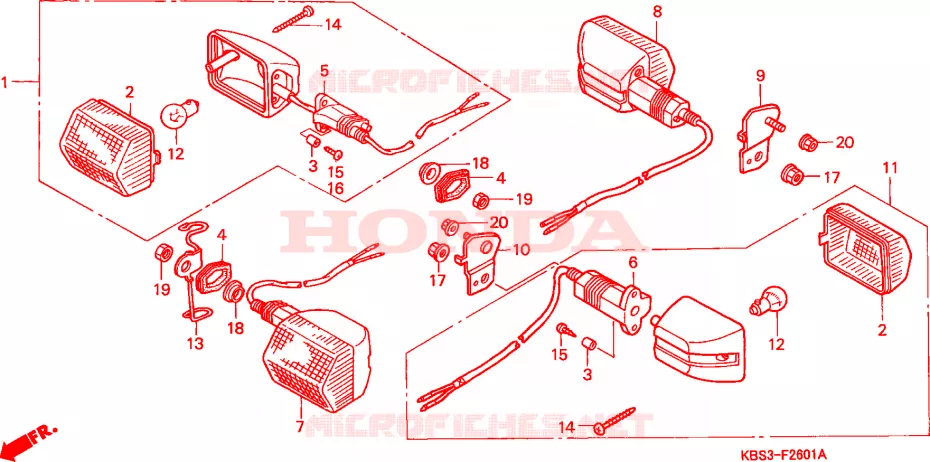 CLIGNOTANT(2) Honda MOTO 125 NSR 2000  NSR125RY