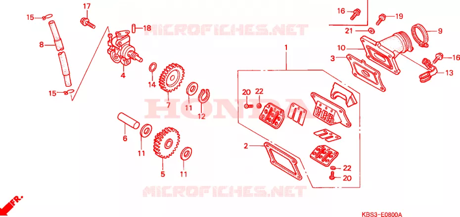 POMPE A HUILE - BOITE A CLAPETS Honda MOTO 125 NSR 1994  NSR125RP