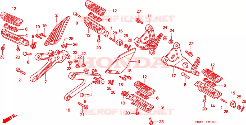 REPOSE PIED Honda MOTO 125 NSR 1996  NSR125RP