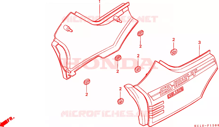 COUVERCLES LATERAUX Honda MOTO 125 CB 1982  CB125TDC