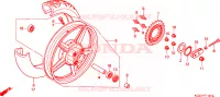 ROUE ARRIERE(SI) pour Honda CM 125 CUSTOM de 1994