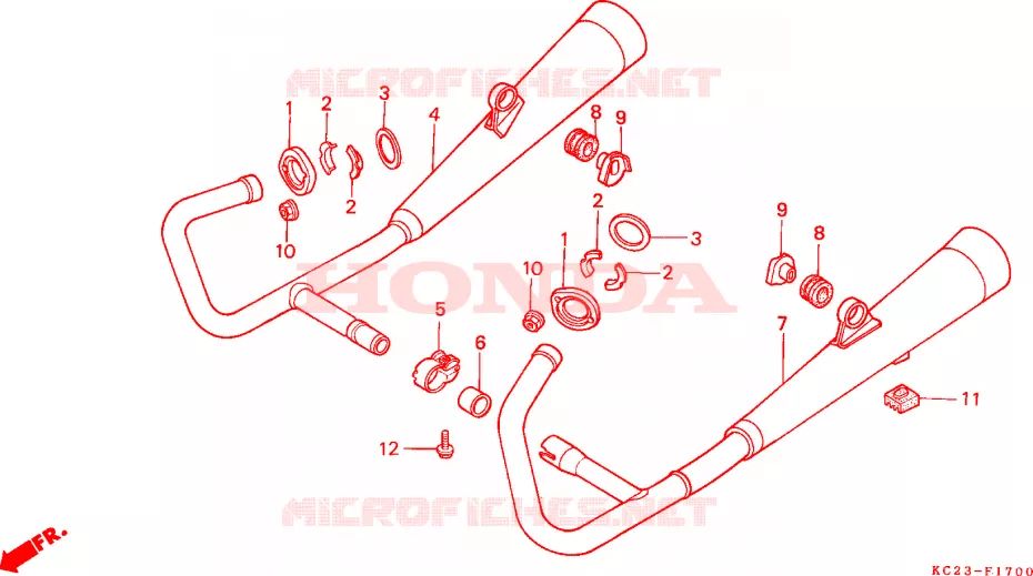 SILENCIEUX D'ECHAPPEMENT Honda MOTO 125 CM 1994  CM125CR