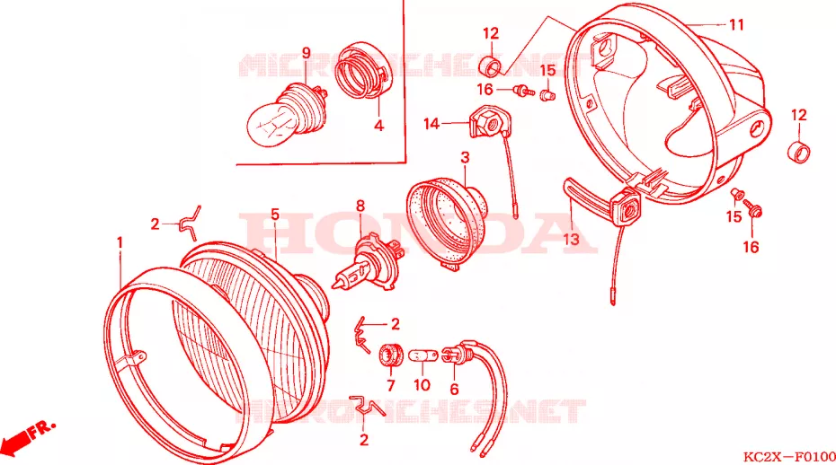 PHARE Honda MOTO 125 CM 2000  CM125CX