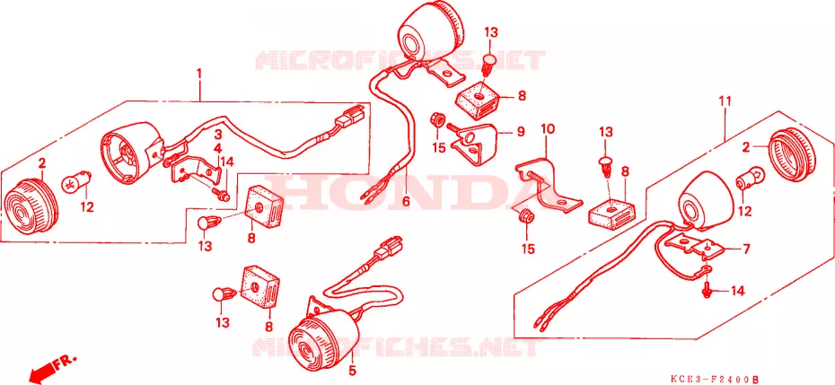 CLIGNOTANT(CL/DK) Honda MOTO 250 XR 2000  XR250RY_ED