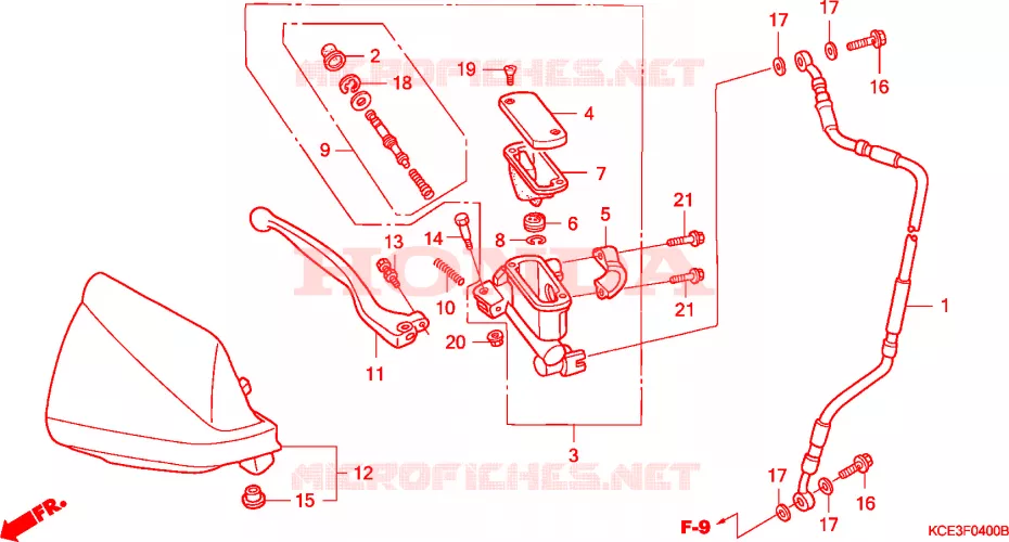 MAITRE-CYLINDRE FREIN AV.(CM) Honda MOTO 250 XR 1996  XR250RT