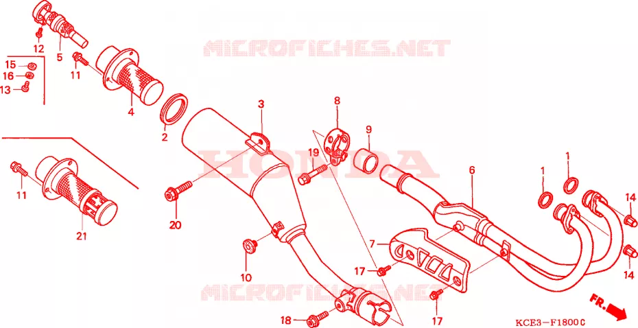 SILENCIEUX D'ECHAPPEMENT Honda MOTO 250 XR 2000  XR250RY