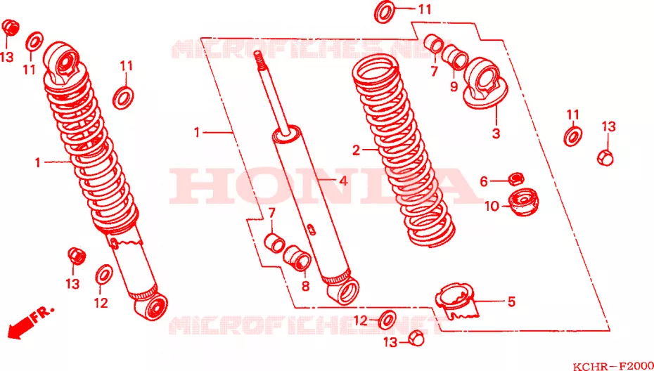 AMORTISSEUR ARRIERE Honda MOTO 125 CG 1995  CG125S