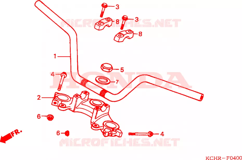 GUIDON - TE DE FOURCHE Honda MOTO 125 CG 1996  CG125T