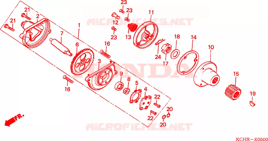 POMPE A HUILE - FILTRE A HUILE Honda MOTO 125 CG 1996  CG125T