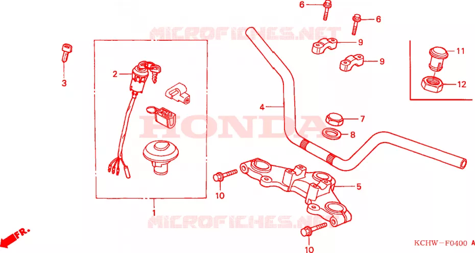 GUIDON - TE DE FOURCHE Honda MOTO 125 CG 2000  CG125W
