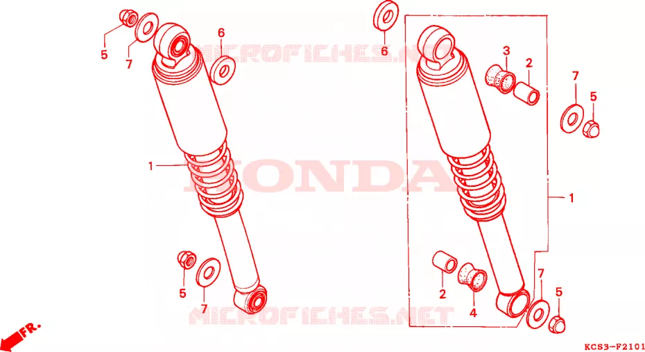COUSSIN ARRIERE(2) Honda MOTO 125 CG 1993  CG125P
