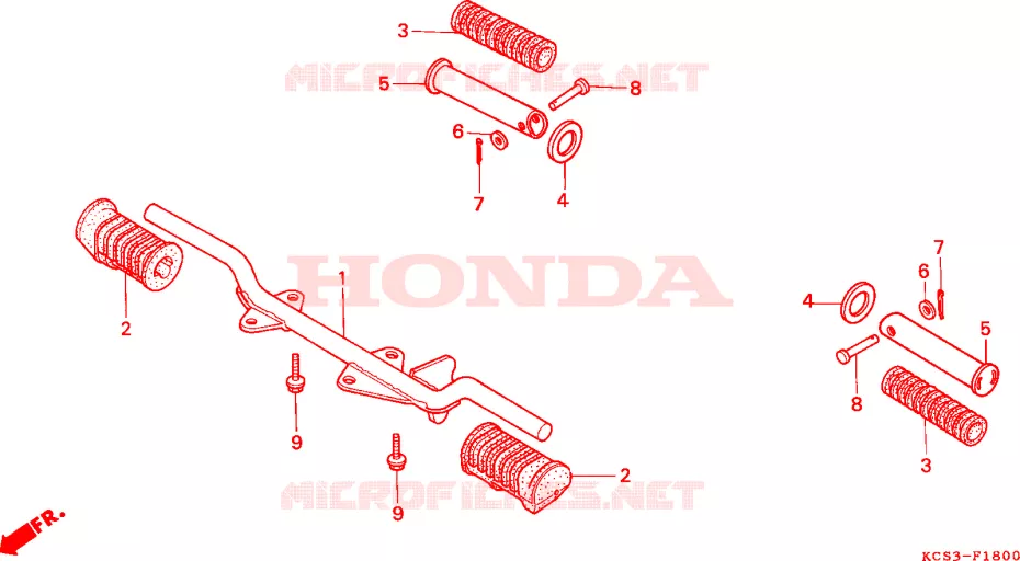 REPOSE PIED Honda MOTO 125 CG 1993  CG125P_SS